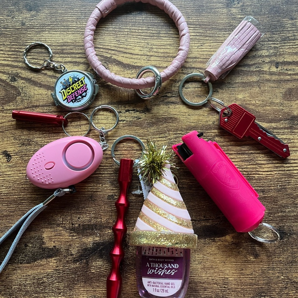 Pink and Red Keychain Set